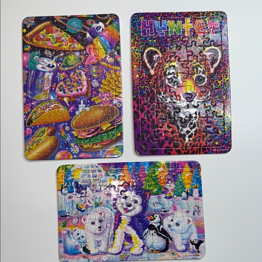 Lisa Frank Colorful Animal Puzzle Set of 3